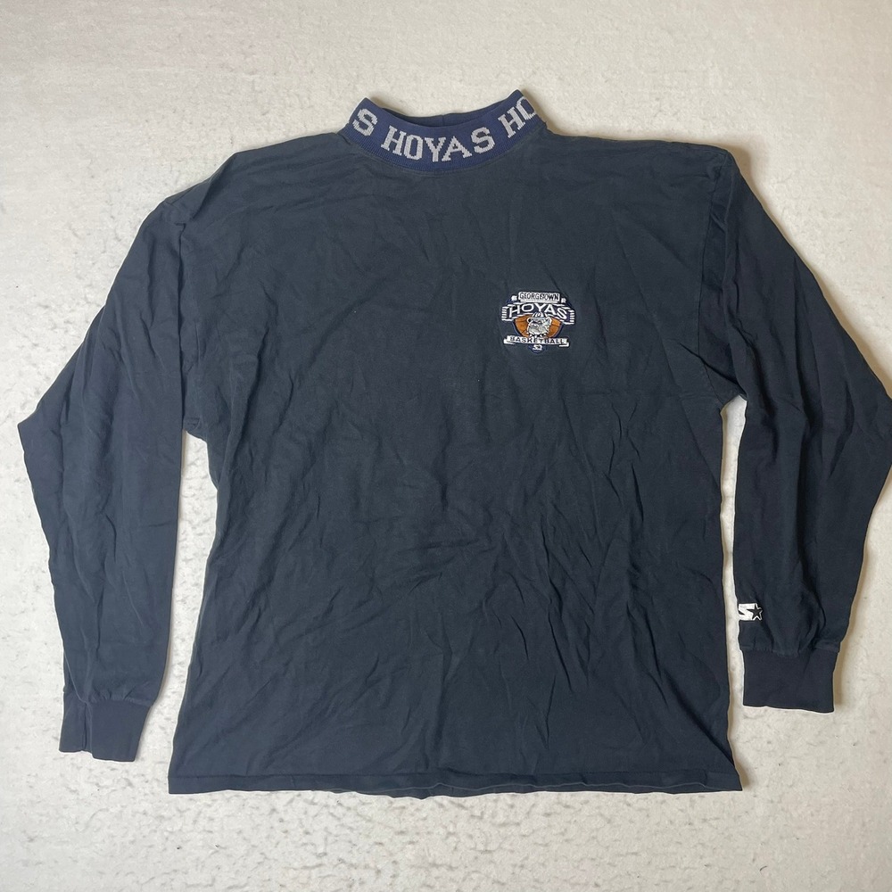 Vintage Georgetown Hoyas Basketball Long Sleeve Mock Neck‎ Shirt Mens XL Starter